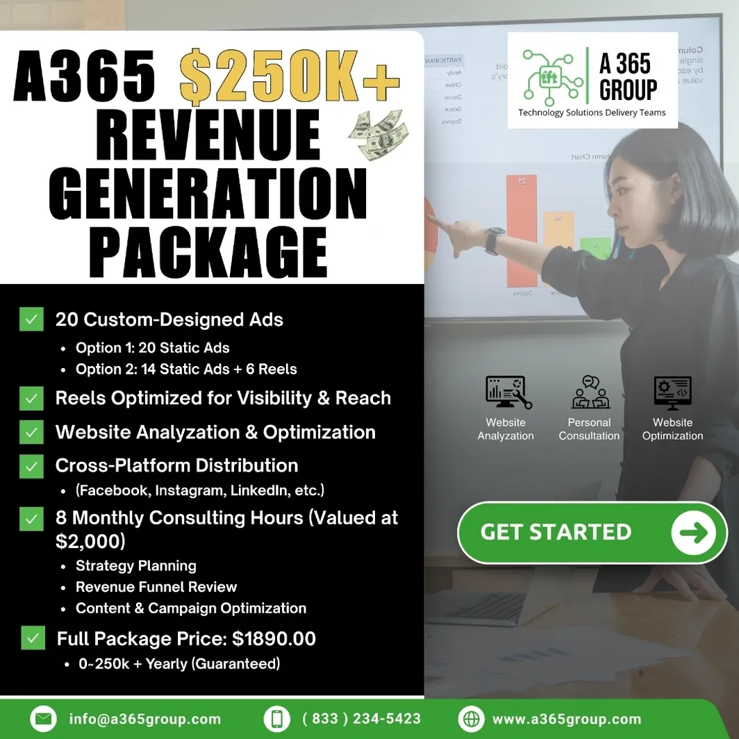 A 365 $0~$250K Revenue Generation Ads Package